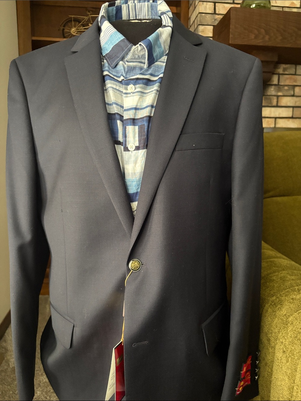 42L Men's Navy Blazer - Classic Single-Breasted